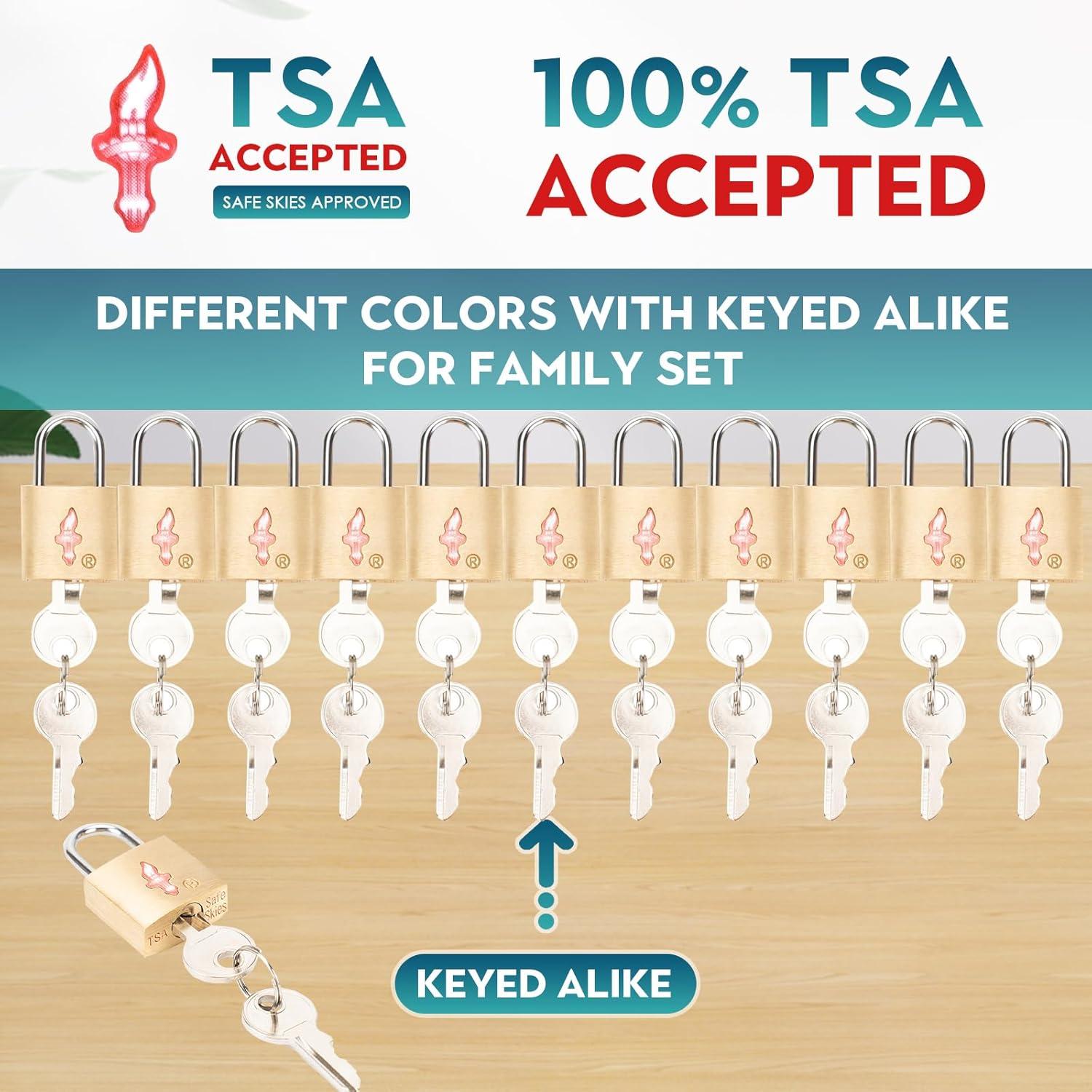 Candados de Equipaje TSA DUALCROWN - 12 Paquetes con Llaves