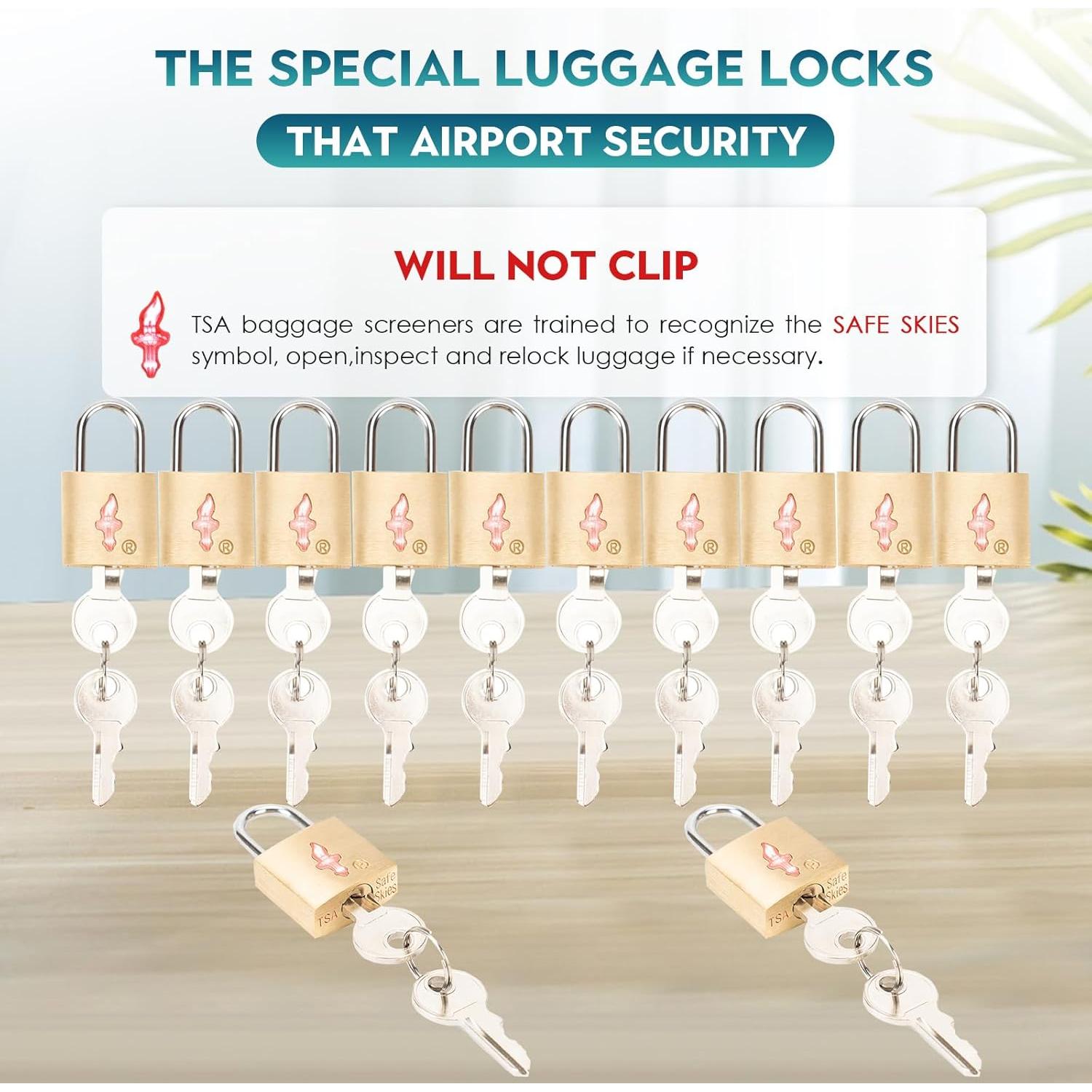 Candados de Equipaje TSA DUALCROWN - 12 Paquetes con Llaves