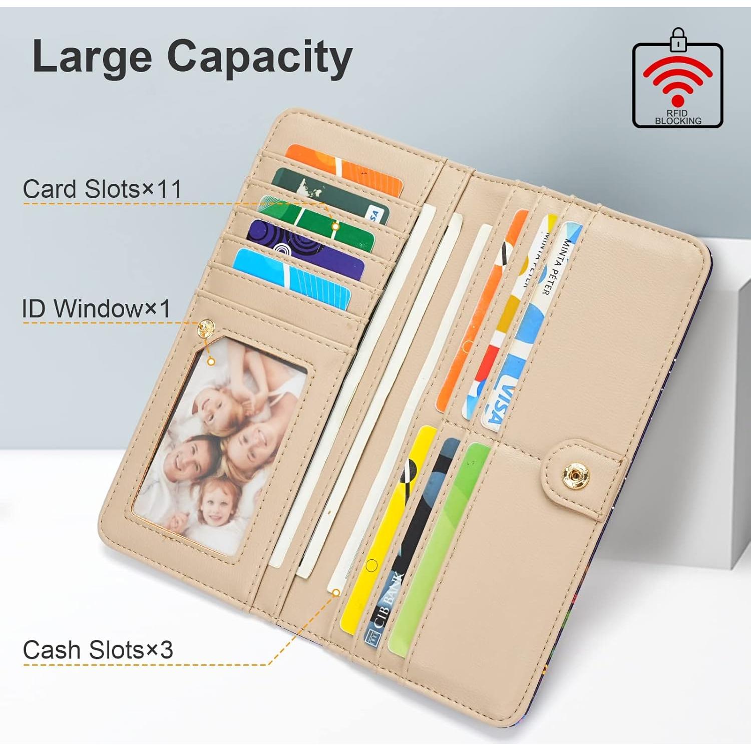 Cartera APHISON Mujer Delgada de Cuero PU con Bloqueo RFID