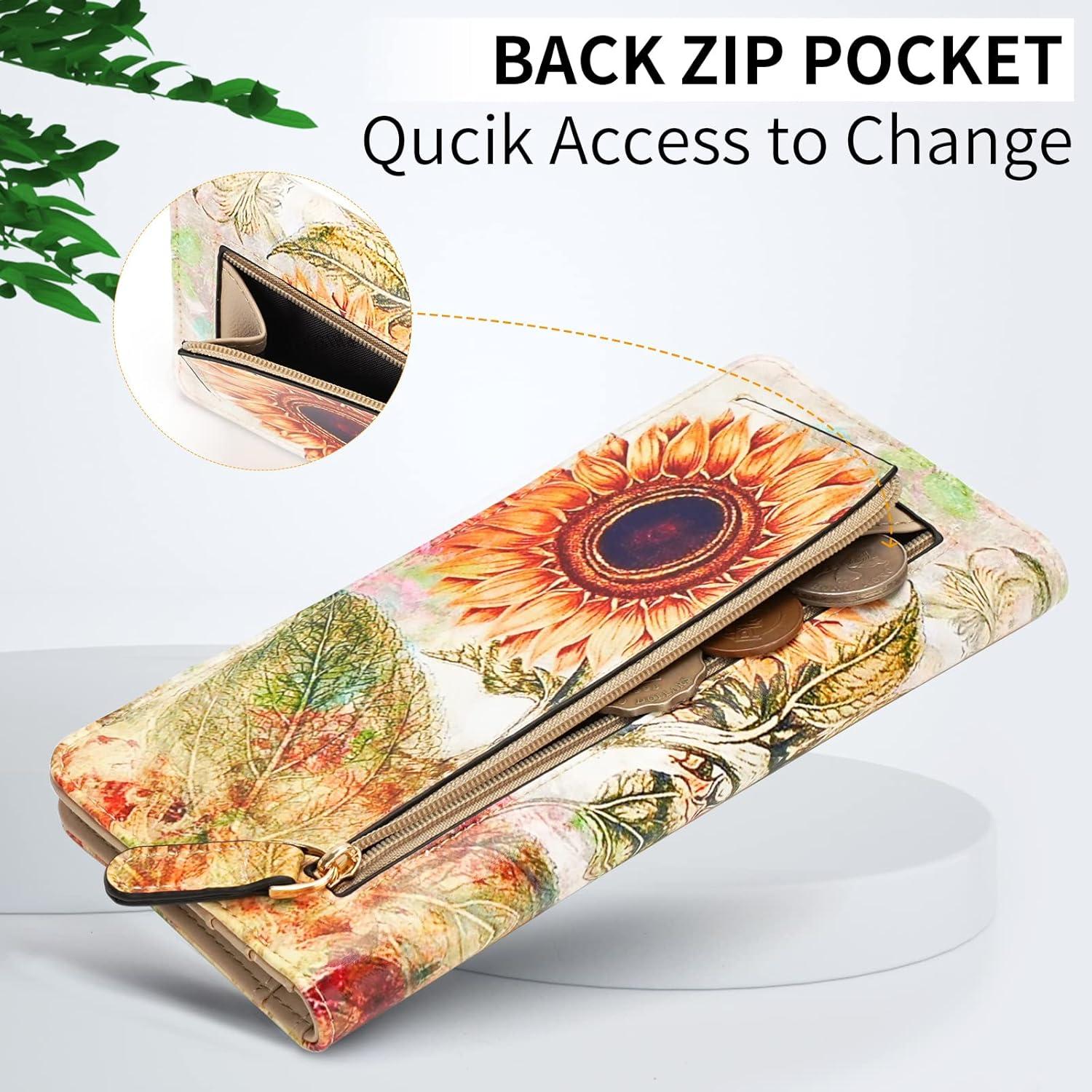 Cartera APHISON Mujer Delgada de Cuero PU con Bloqueo RFID