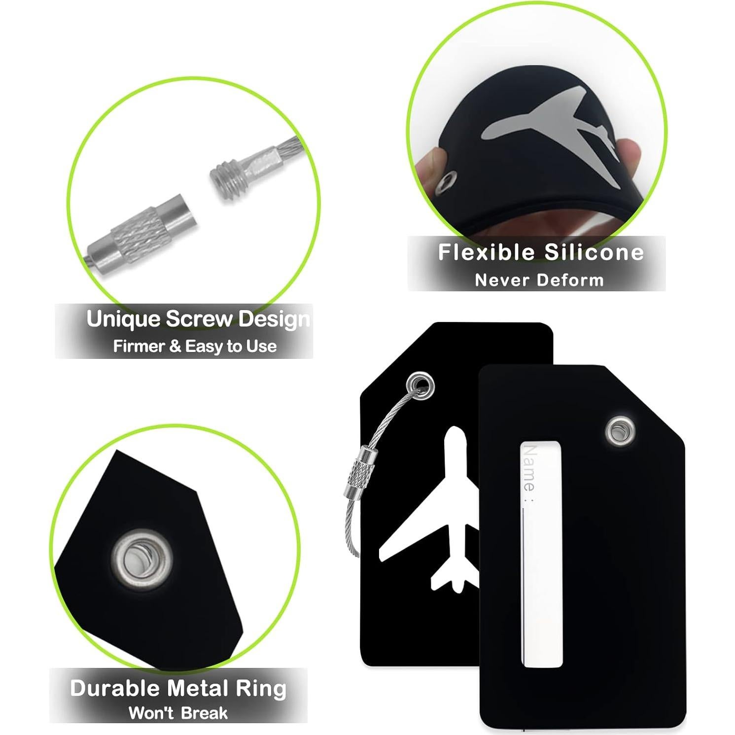 Etiquetas de Equipaje M-sorflly 2Pcs Silicona Flexible Coloridas