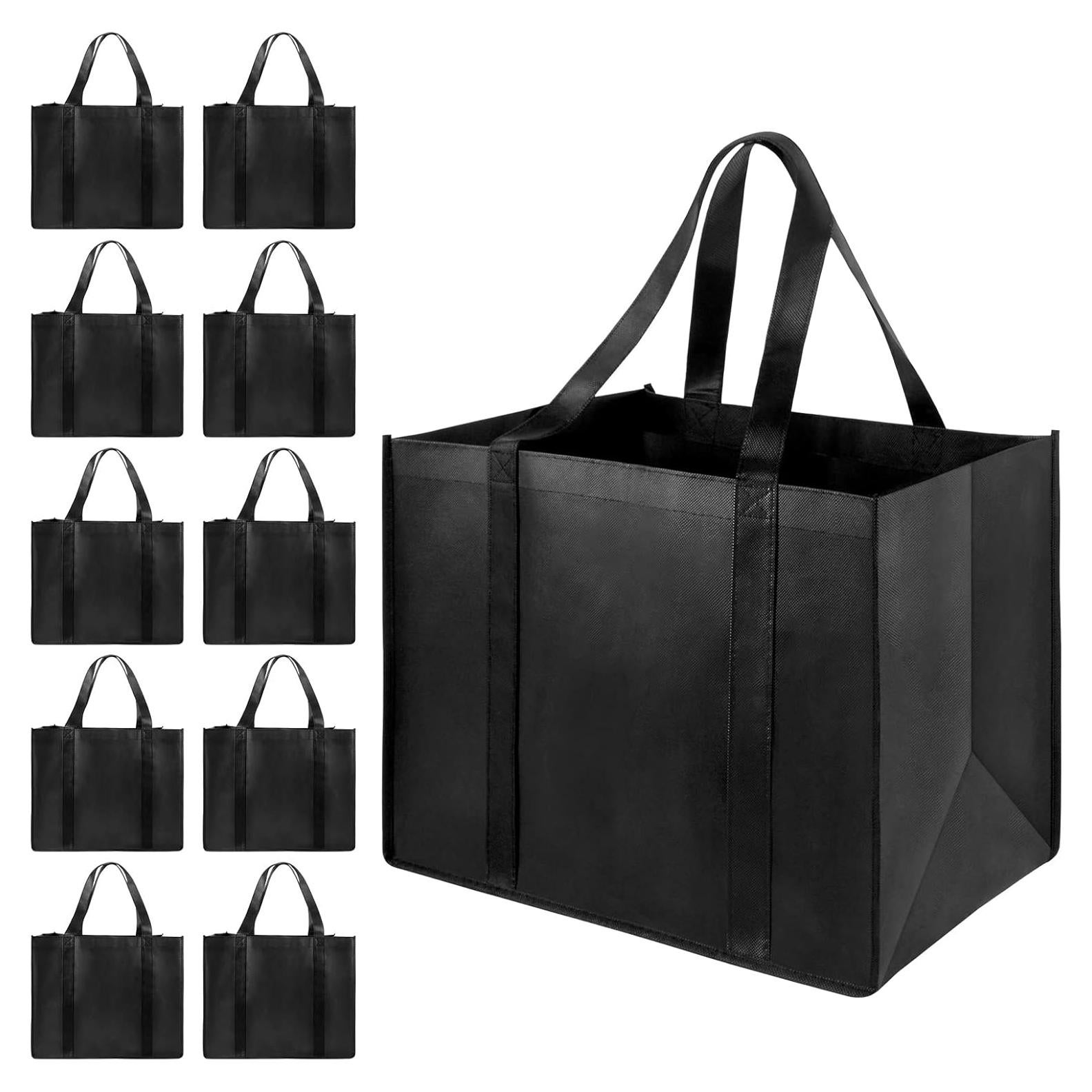 Bolsas de Compras Reutilizables LadyRosian 10 Piezas 20 kg Negro
