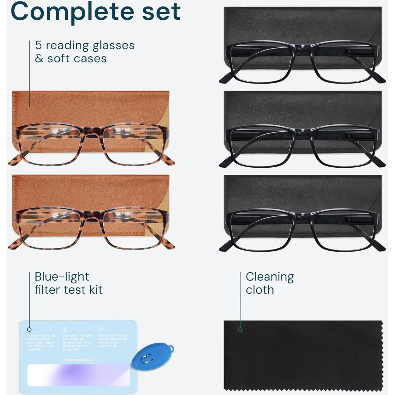 Gafas de lectura Gaoye unisex 1.25x anti luz azul