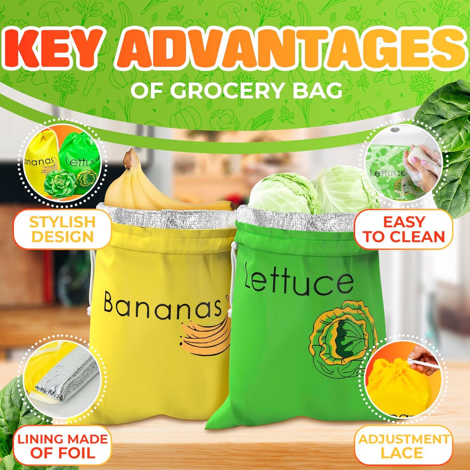 Bolsas Reutilizables VIKROM para Frutas y Verduras 2 Piezas