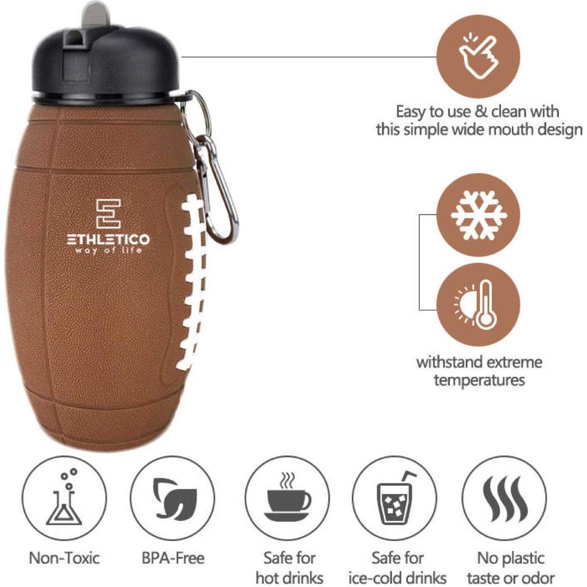 Botella de Agua Plegable ETHLETICO 591 ml Sin BPA para Niños