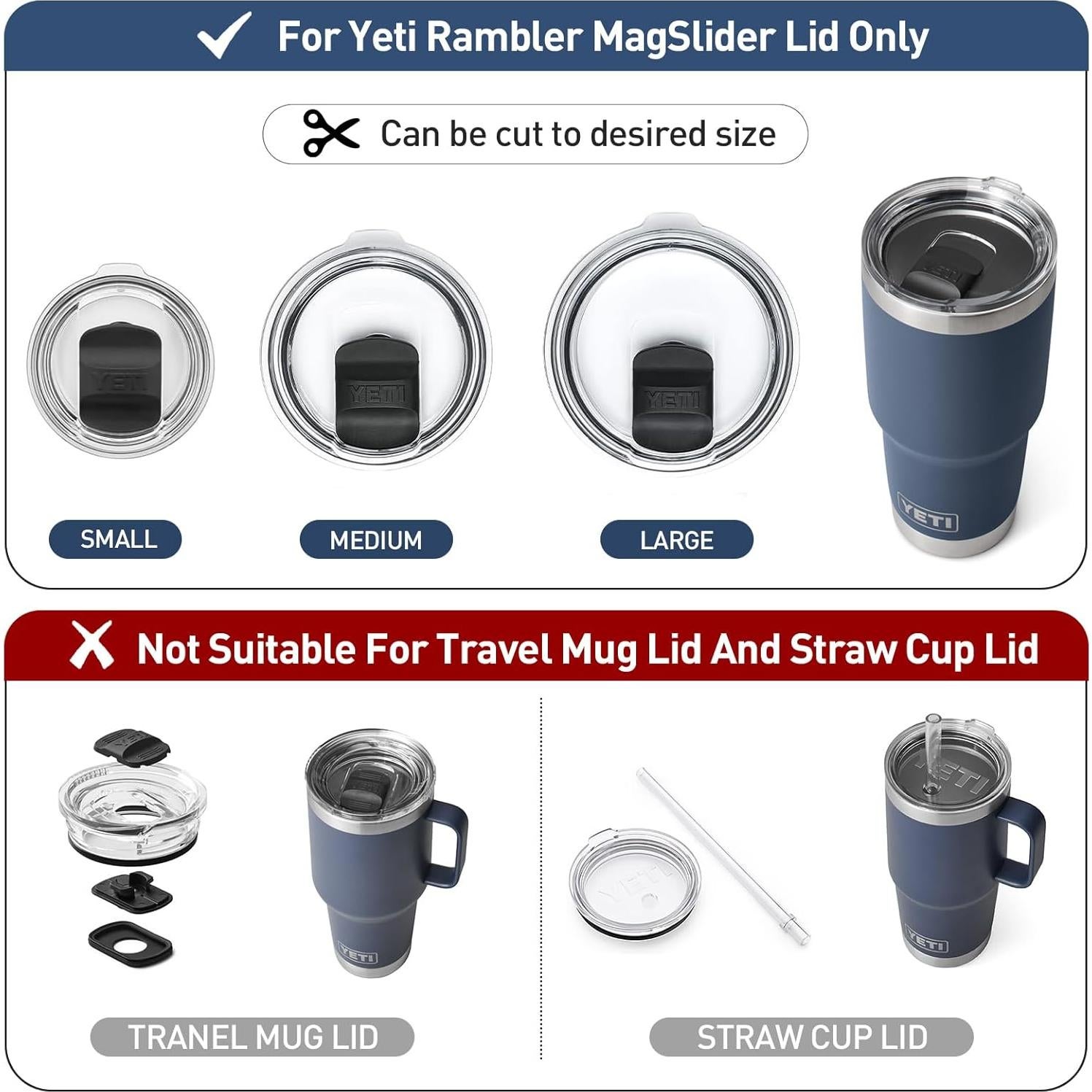 Popotes de Silicona Reutilizables MOVOLIVI para Yeti 30/20 oz