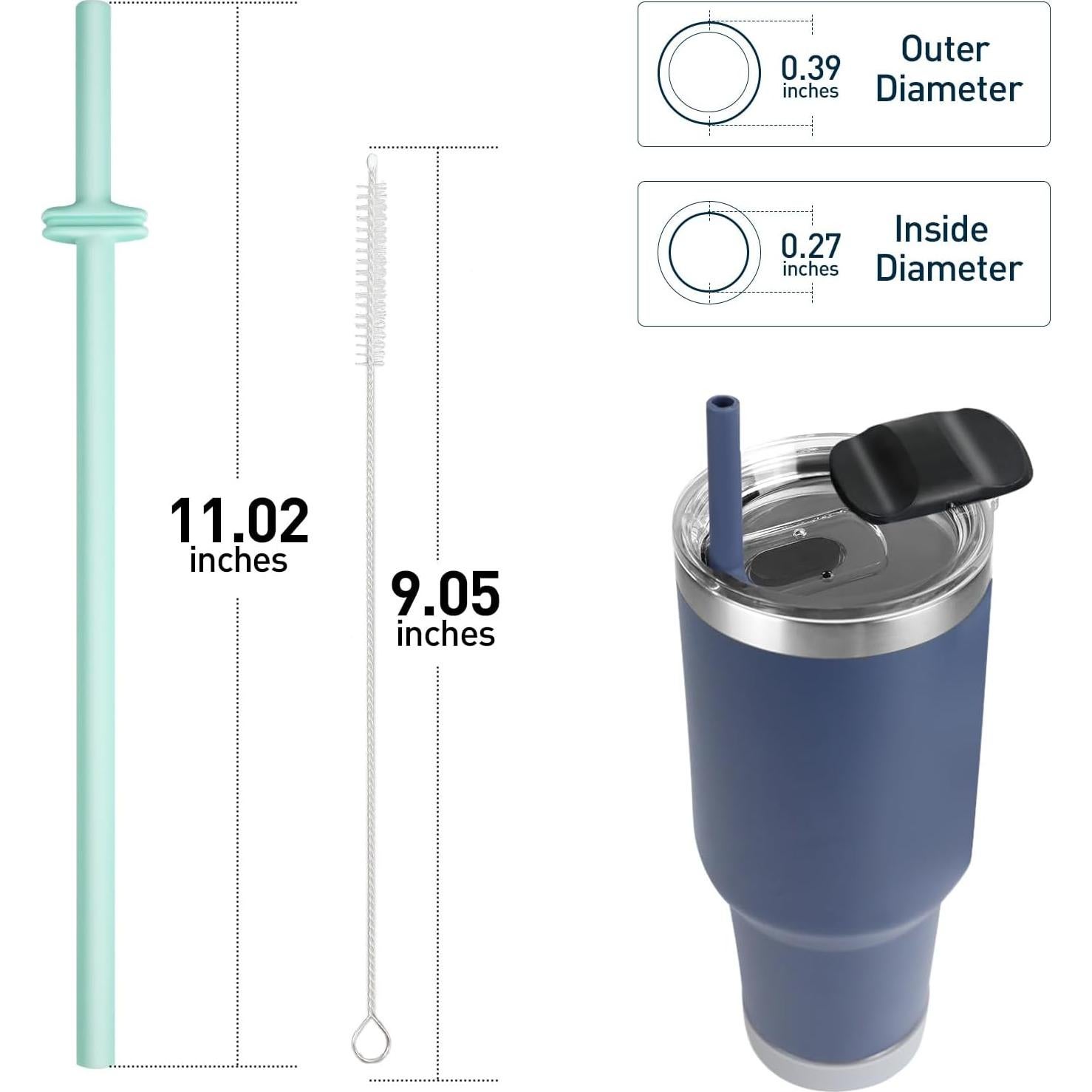 Popotes de Silicona Reutilizables MOVOLIVI para Yeti 30/20 oz