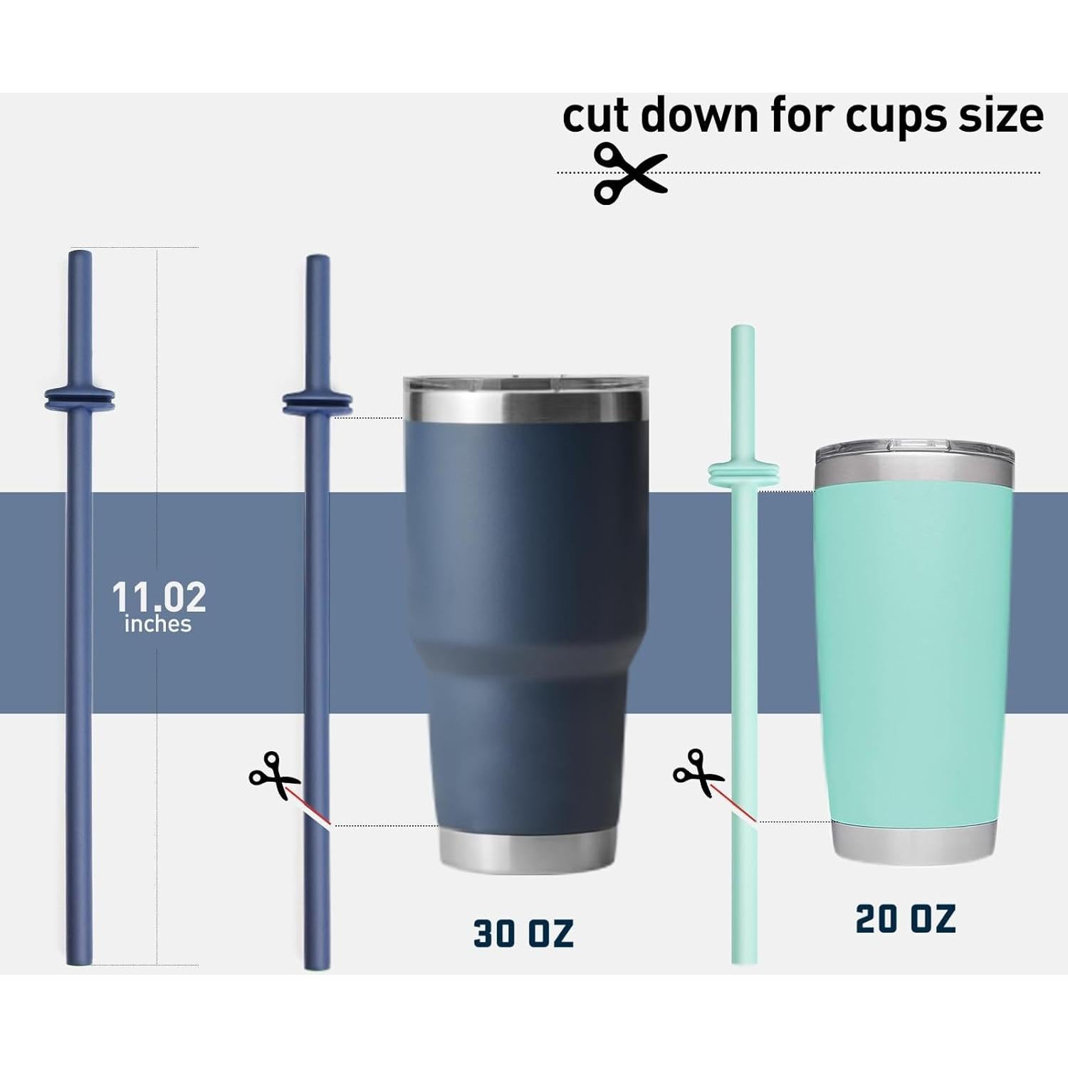 Popotes de Silicona Reutilizables MOVOLIVI para Yeti 30/20 oz