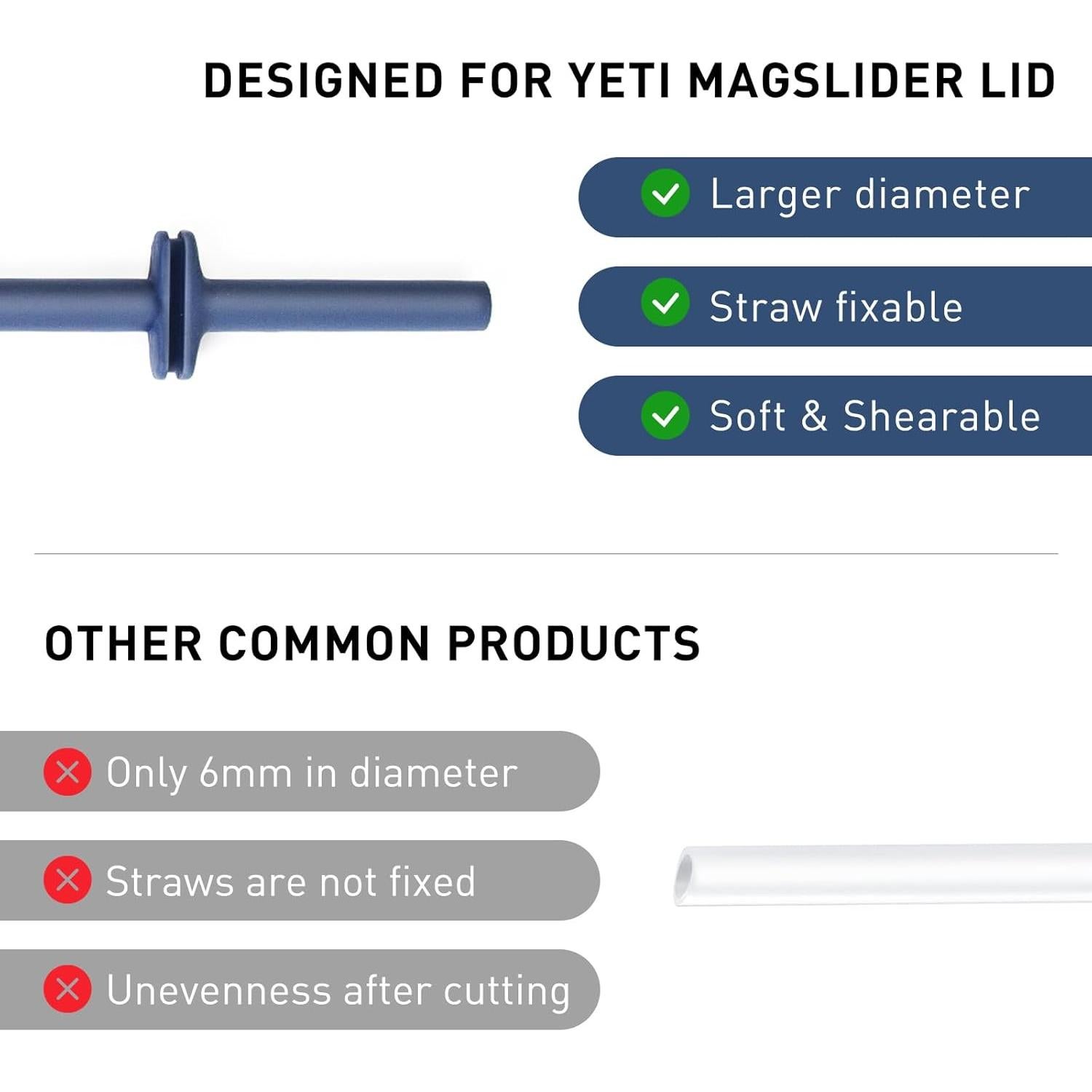 Popotes de Silicona Reutilizables MOVOLIVI para Yeti 30/20 oz