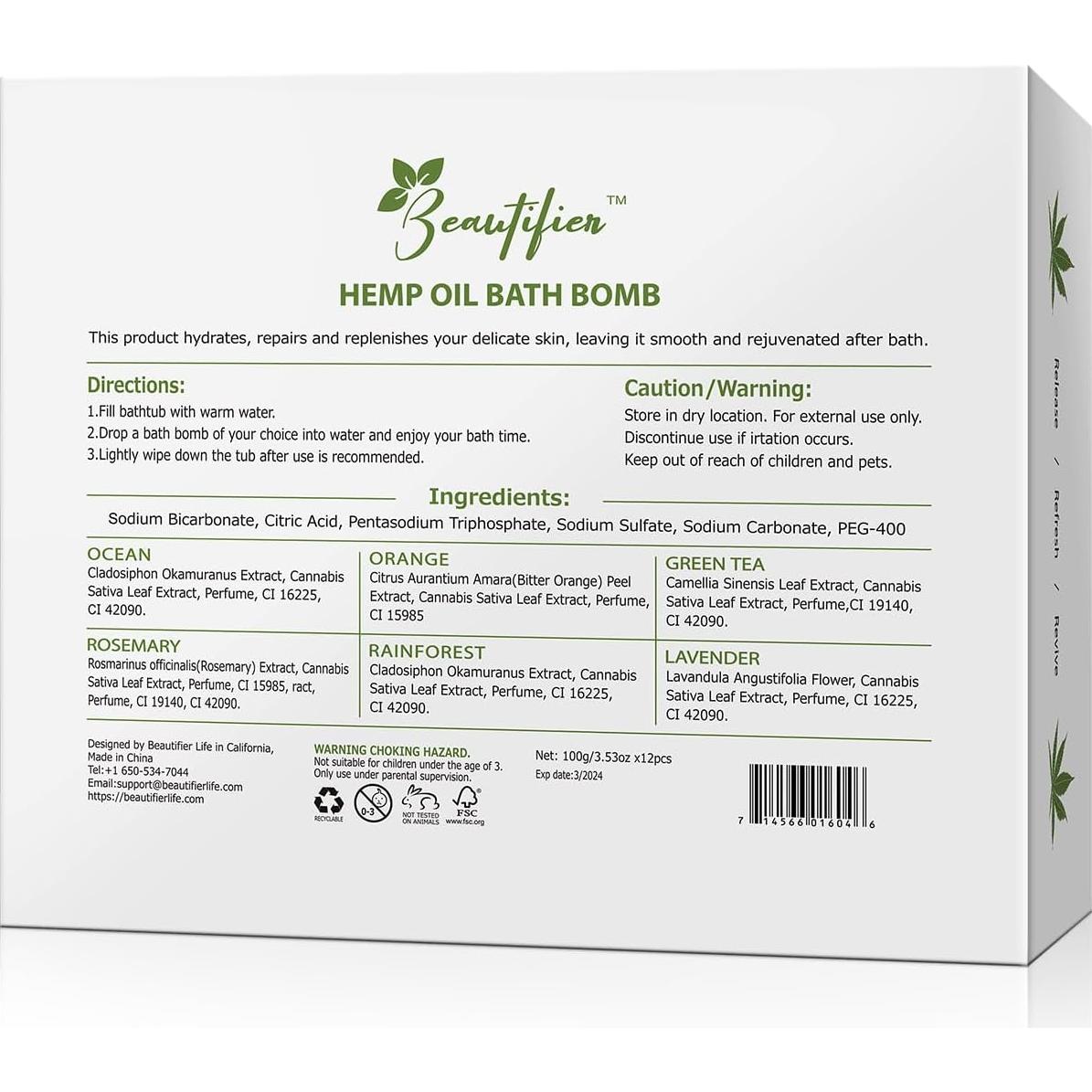 Juego de Bombas de Baño Beautifier Life 12 Piezas Aromáticas