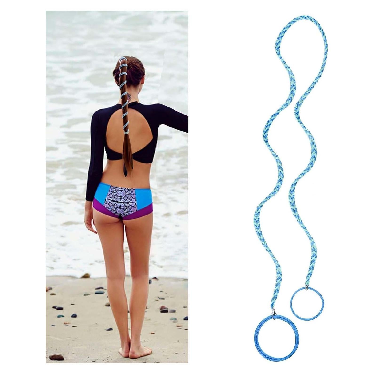 Sujetadores de Cabello Elásticos LOTMIAI 89cm Azul Verde