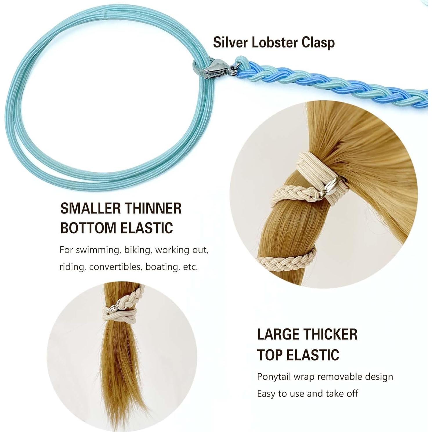 Sujetadores de Cabello Elásticos LOTMIAI 89cm Azul Verde