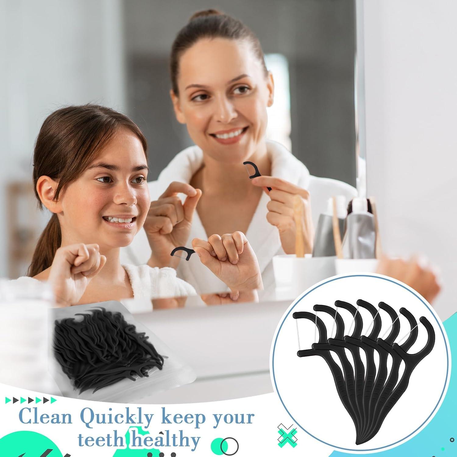 Palillos de Hilo Dental Baderke 600 Unidades Negro