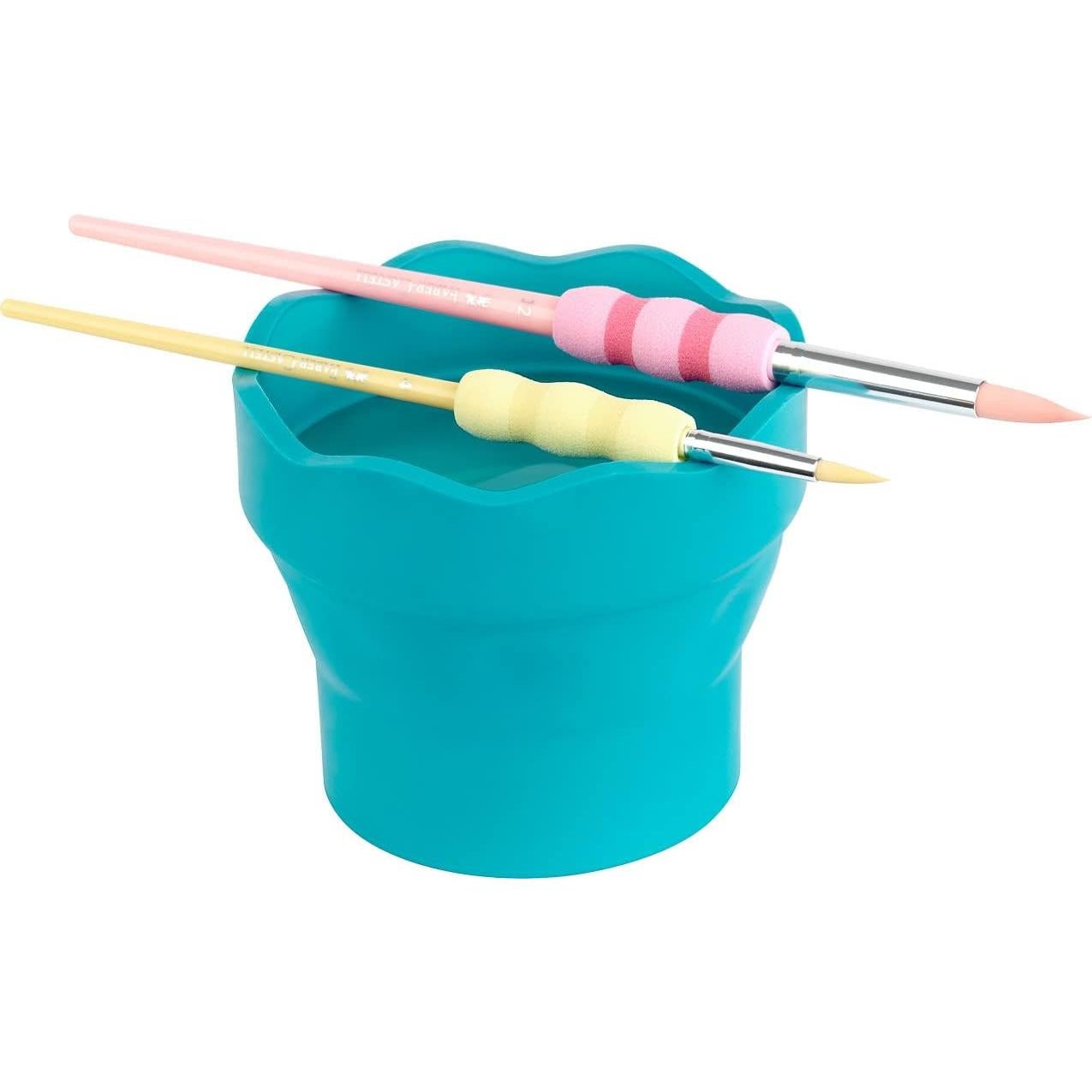 Vaso de Agua para Pintura Faber-Castell Clic y Go Turquesa 355ml