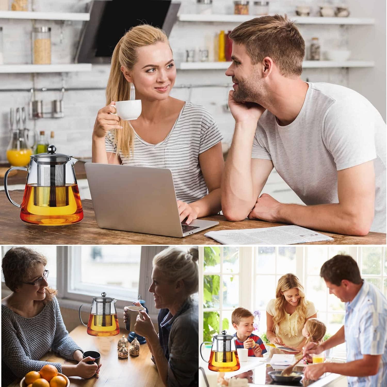 Tetera de vidrio borosilicato XINHUISHQZ 550ml con infusor