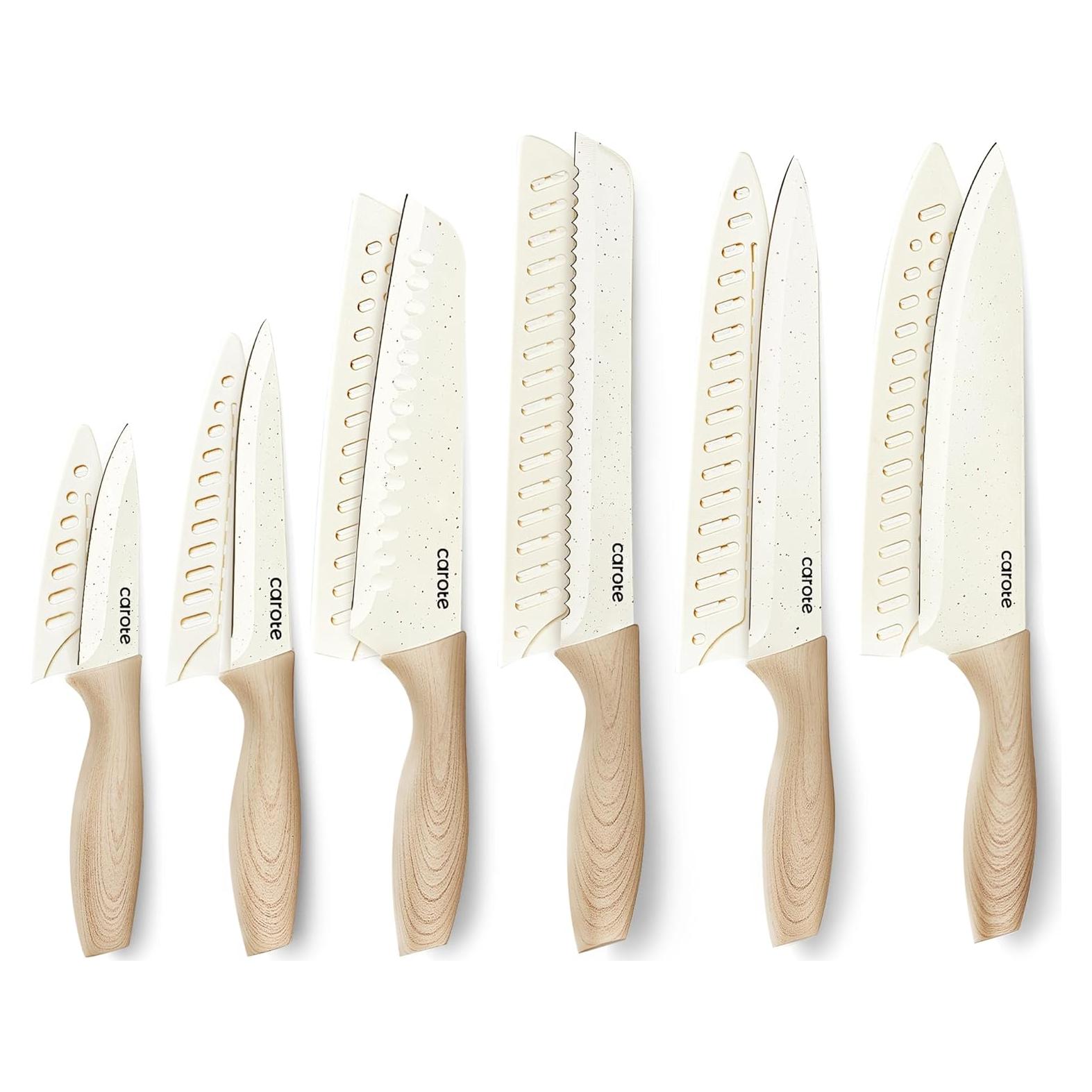 Juego de cuchillos CAROTE 12 piezas acero inoxidable blanco