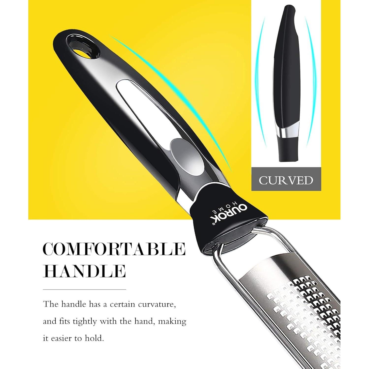 Rallador de Limón Ourokhome de Acero Inoxidable Negro