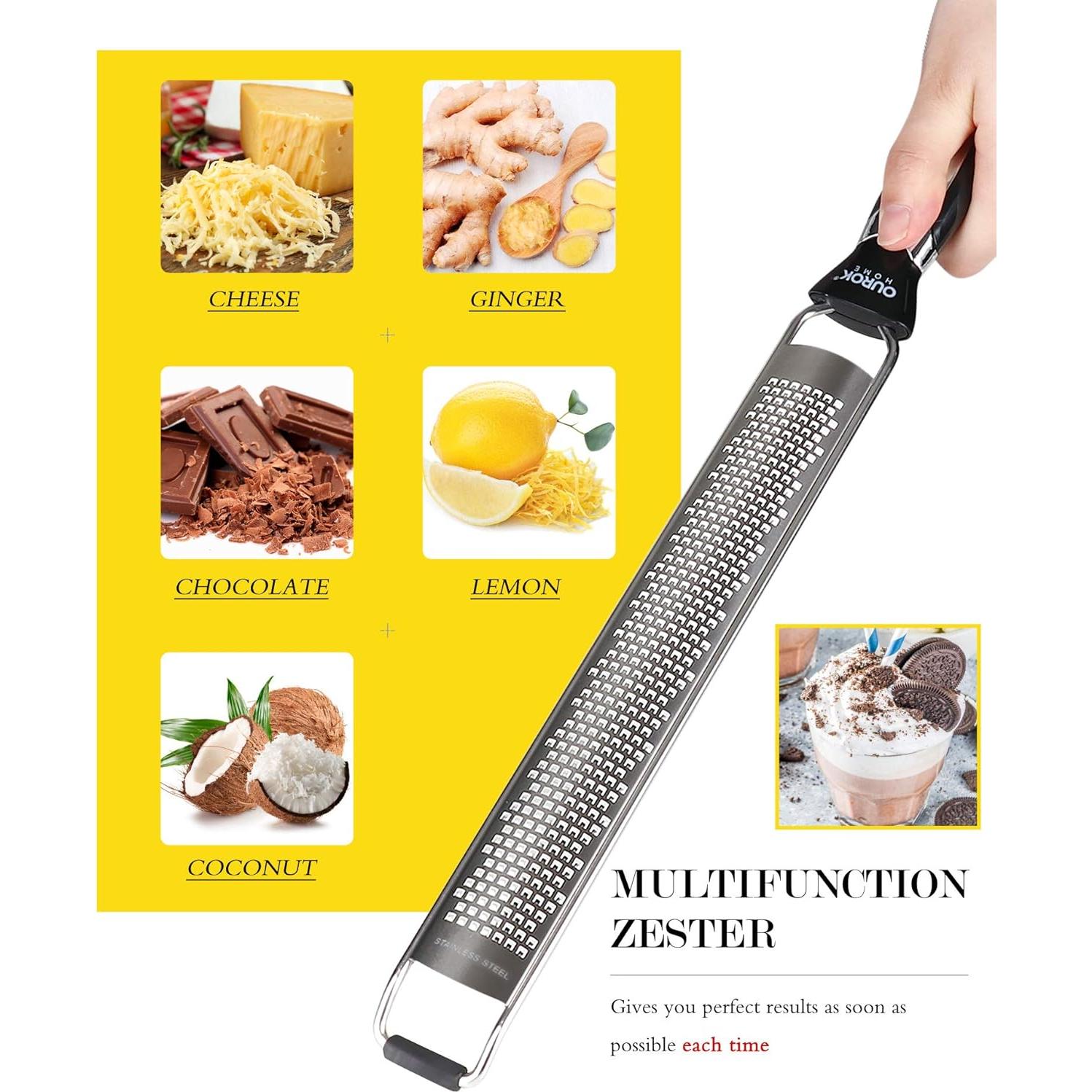 Rallador de Limón Ourokhome de Acero Inoxidable Negro