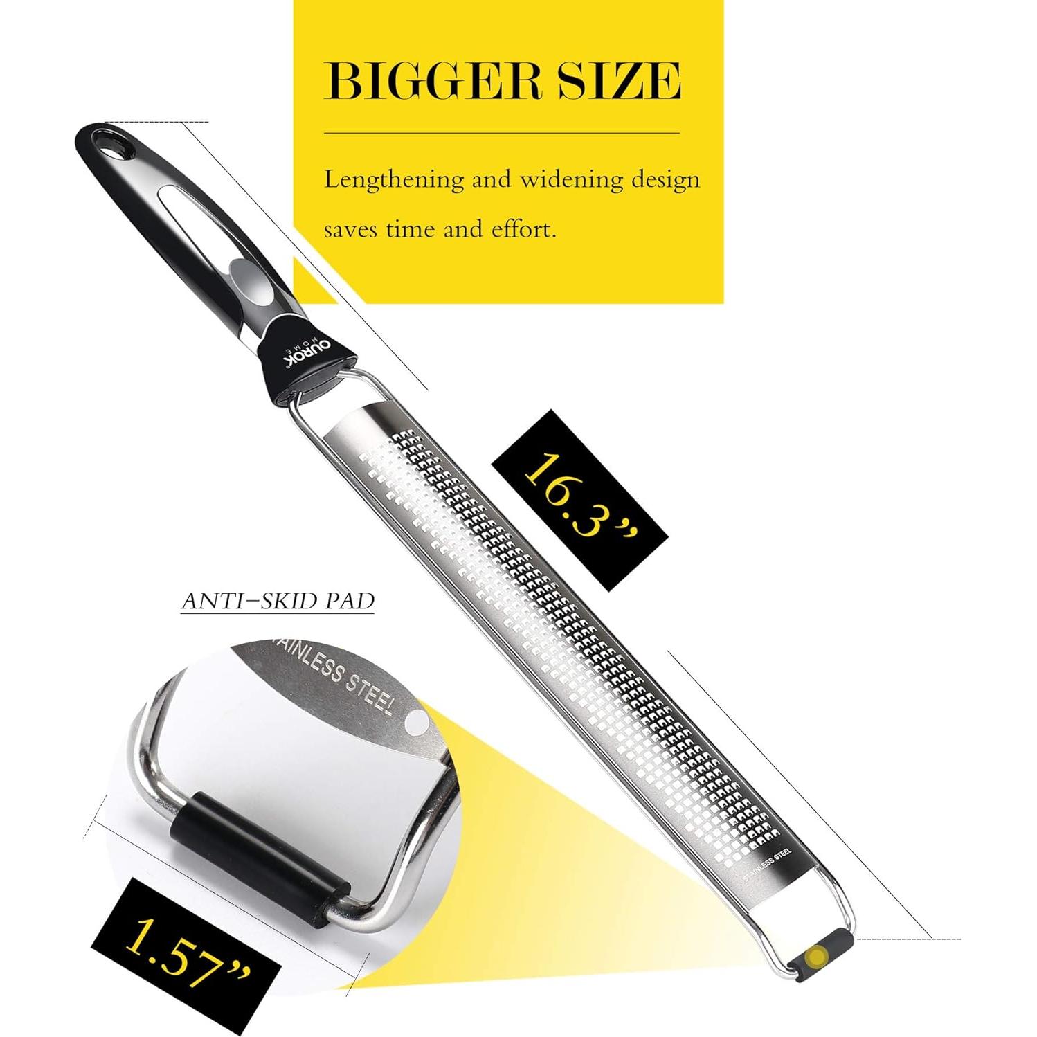 Rallador de Limón Ourokhome de Acero Inoxidable Negro