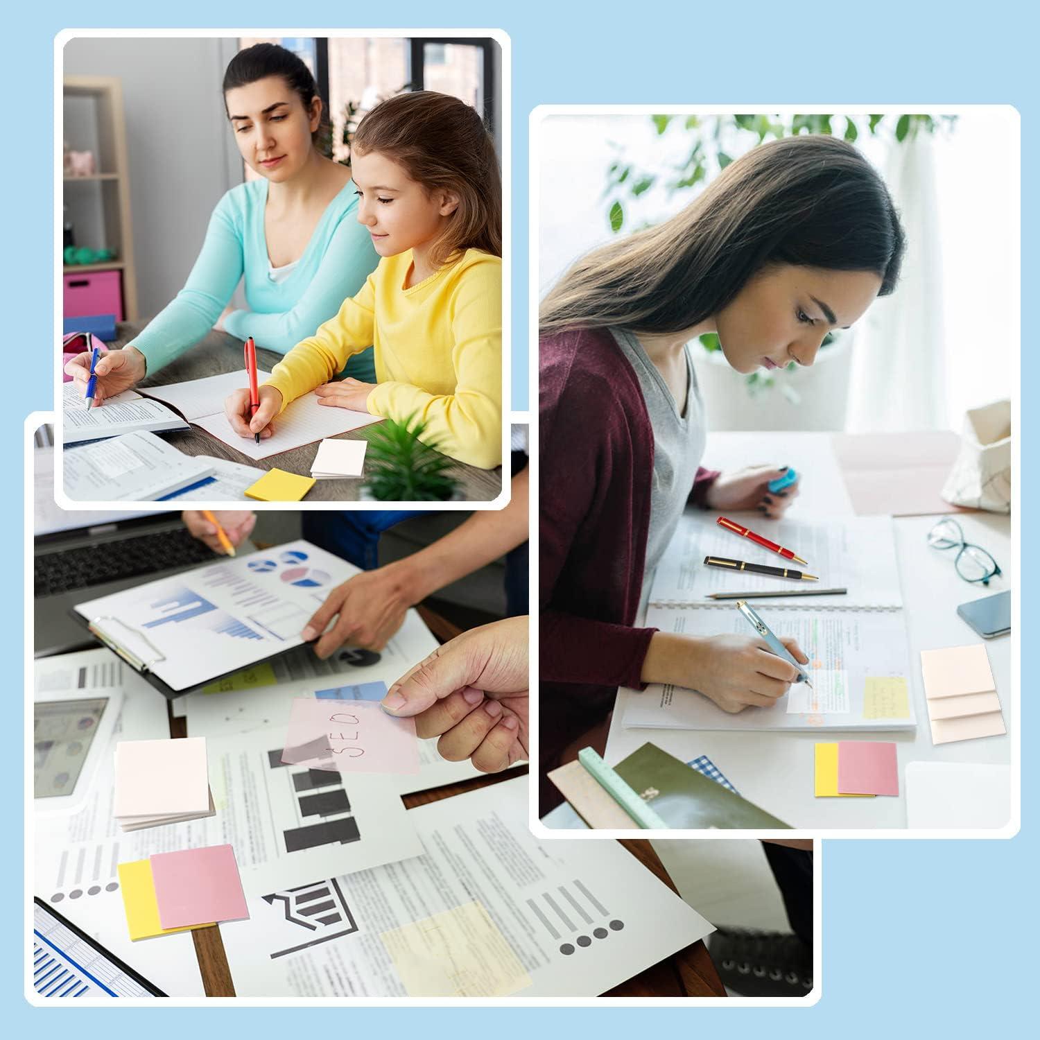 Notas Adhesivas Transparentes ENLUOM 400 Hojas 7 Colores 7.62 cm