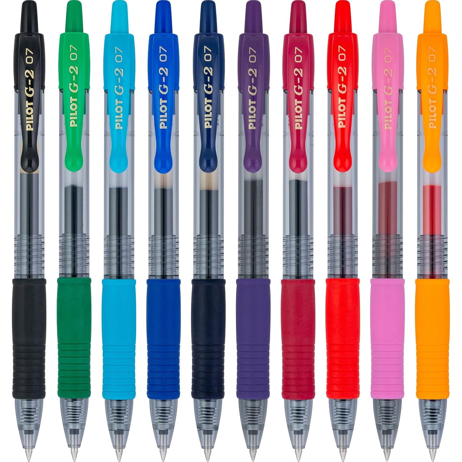 Bolígrafos de Gel Pilot G2 Edición Limitada 0.7mm Multicolor - Paquete de 10
