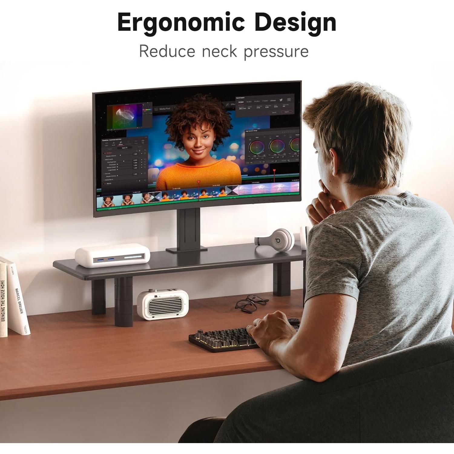 Soporte para 2 Monitores Suptek 81.99 cm Ajustable Ergonomico