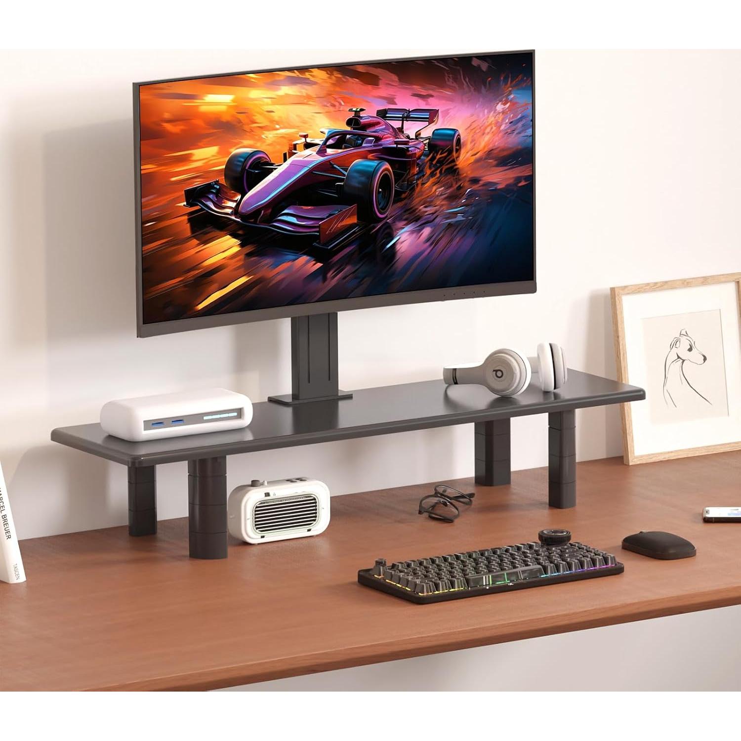 Soporte para 2 Monitores Suptek 81.99 cm Ajustable Ergonomico