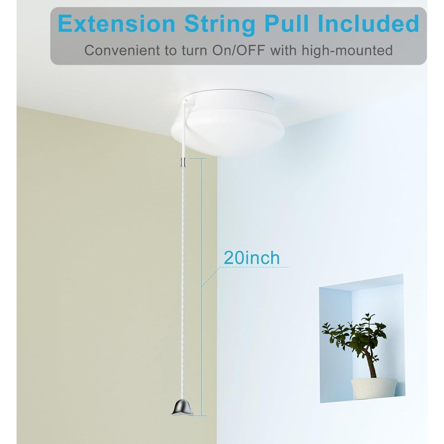 Luz de Techo LED Lightdot 12W 4000K 1300lm con Cadena de Tirar