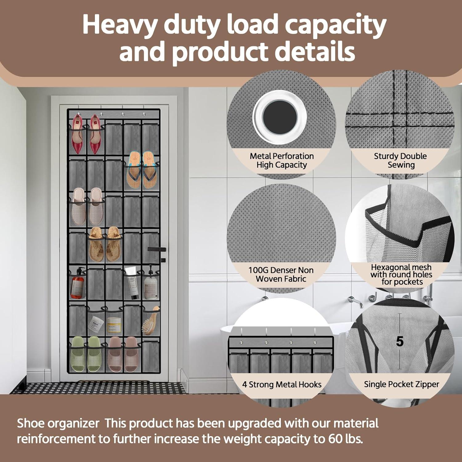 Organizador de Zapatos Colgante PAULONE 35 Bolsillos Gris