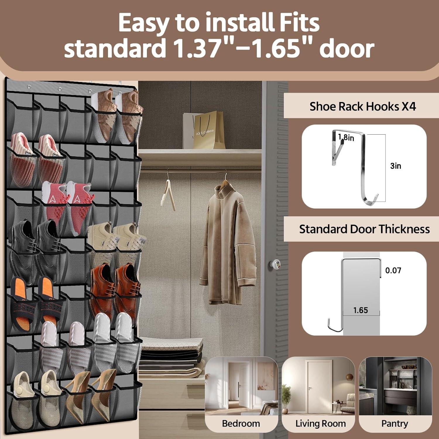 Organizador de Zapatos Colgante PAULONE 35 Bolsillos Gris