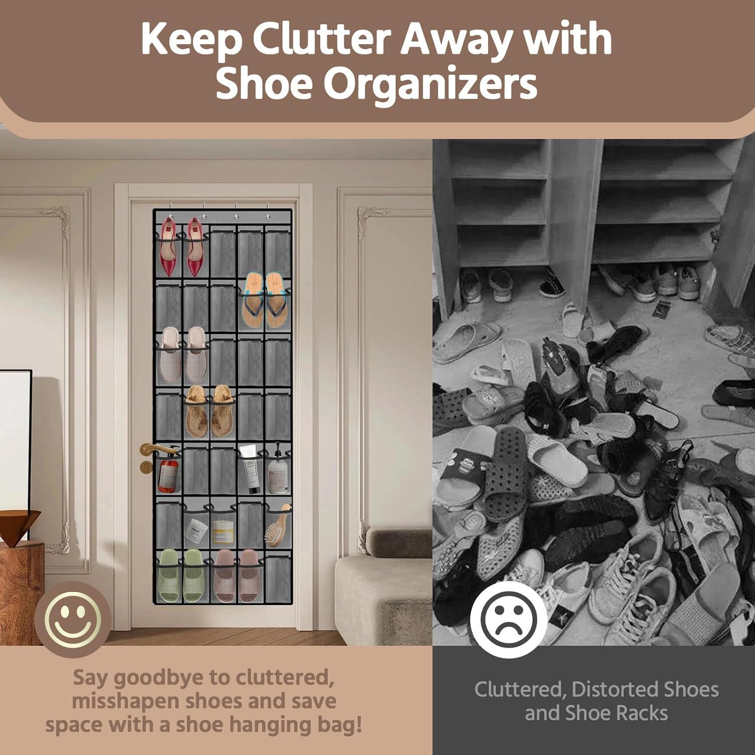 Organizador de Zapatos Colgante PAULONE 35 Bolsillos Gris