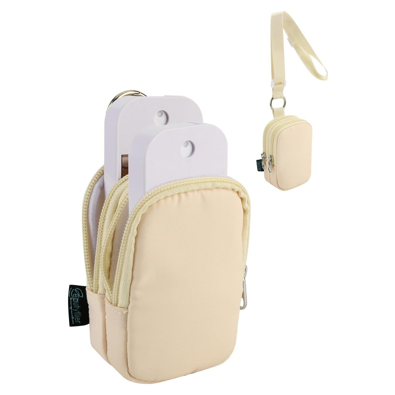 Funda Doble Bolsillo Beautyflier para Spray Desinfectante 30ml Beige