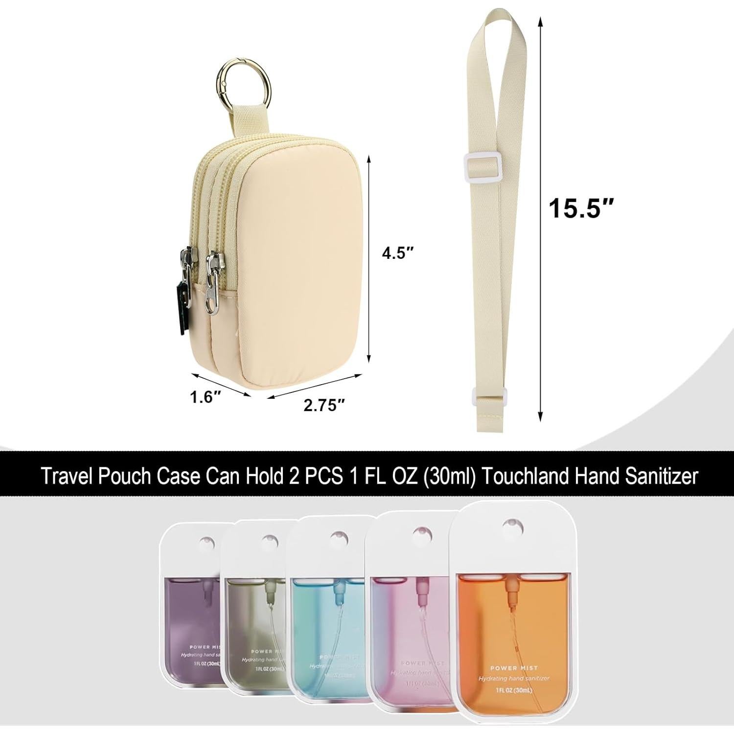 Funda Doble Bolsillo Beautyflier para Spray Desinfectante 30ml Beige