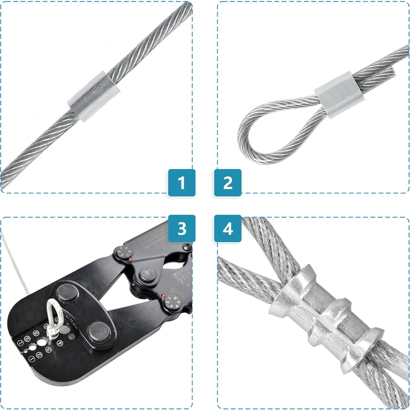 25 Manguitos de Aluminio Auvotuis para Cable 6mm Crimpado