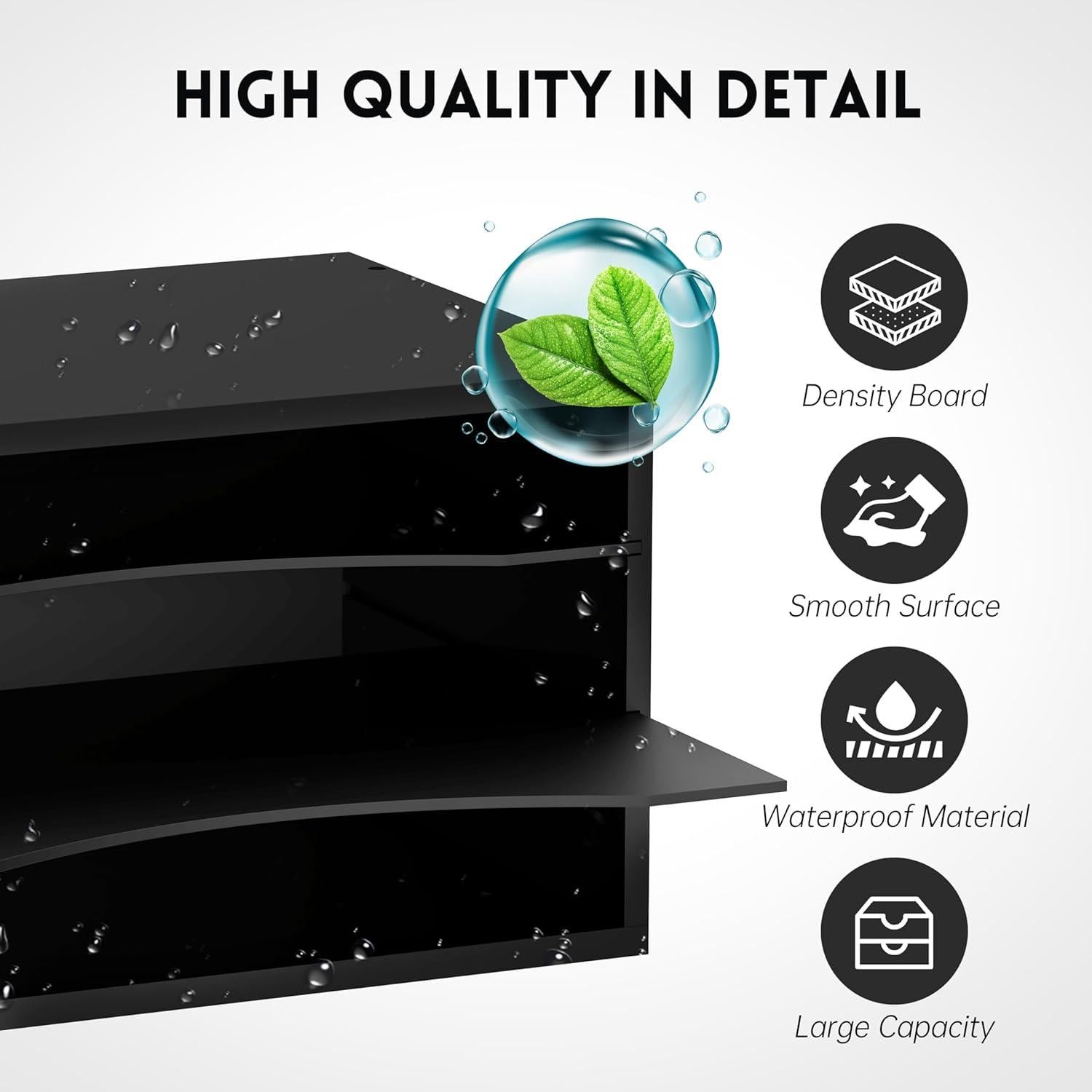 Organizador de Escritorio SUPEASY de Madera 3 Niveles Negro