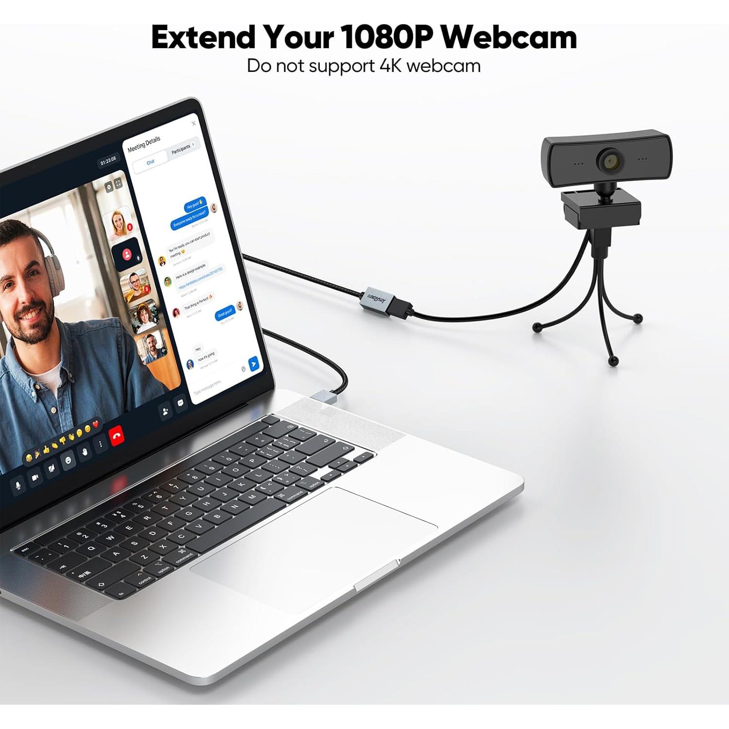 Cable Extensión USB 3.0 JasRoum 1 Pie Paquete de 2 Macho a Hembra