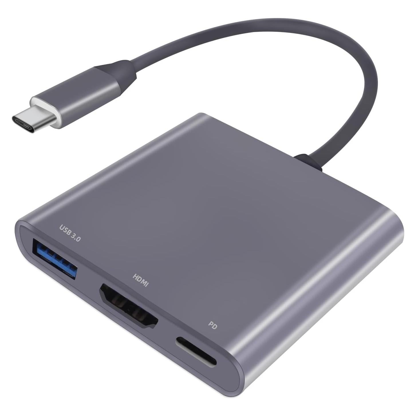 Adaptador USB C a HDMI 4K HJSYWESYUH con PD 100W y USB 3.0
