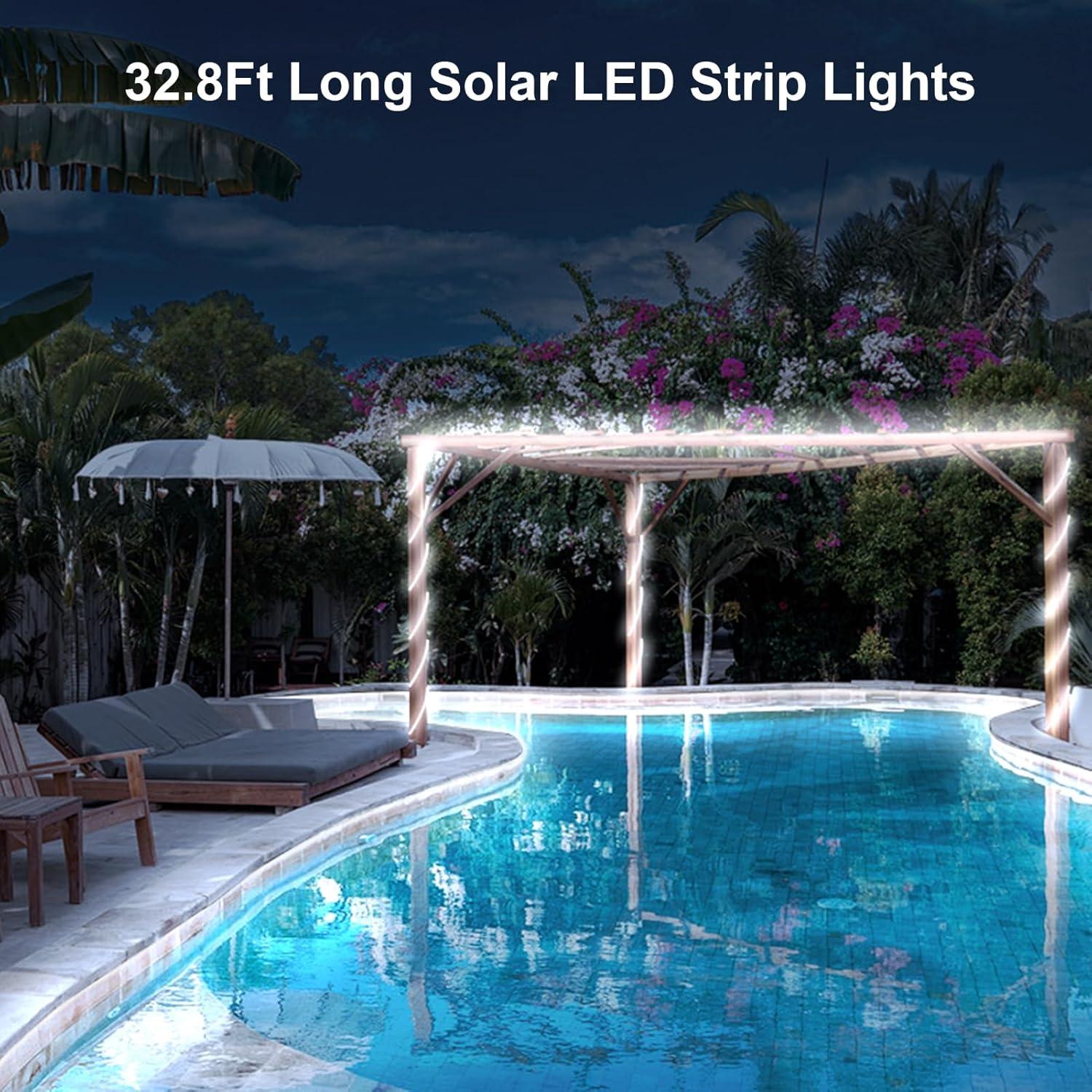 Luces LED de Tira Solar ZAIYW 10m IP68 Control Remoto
