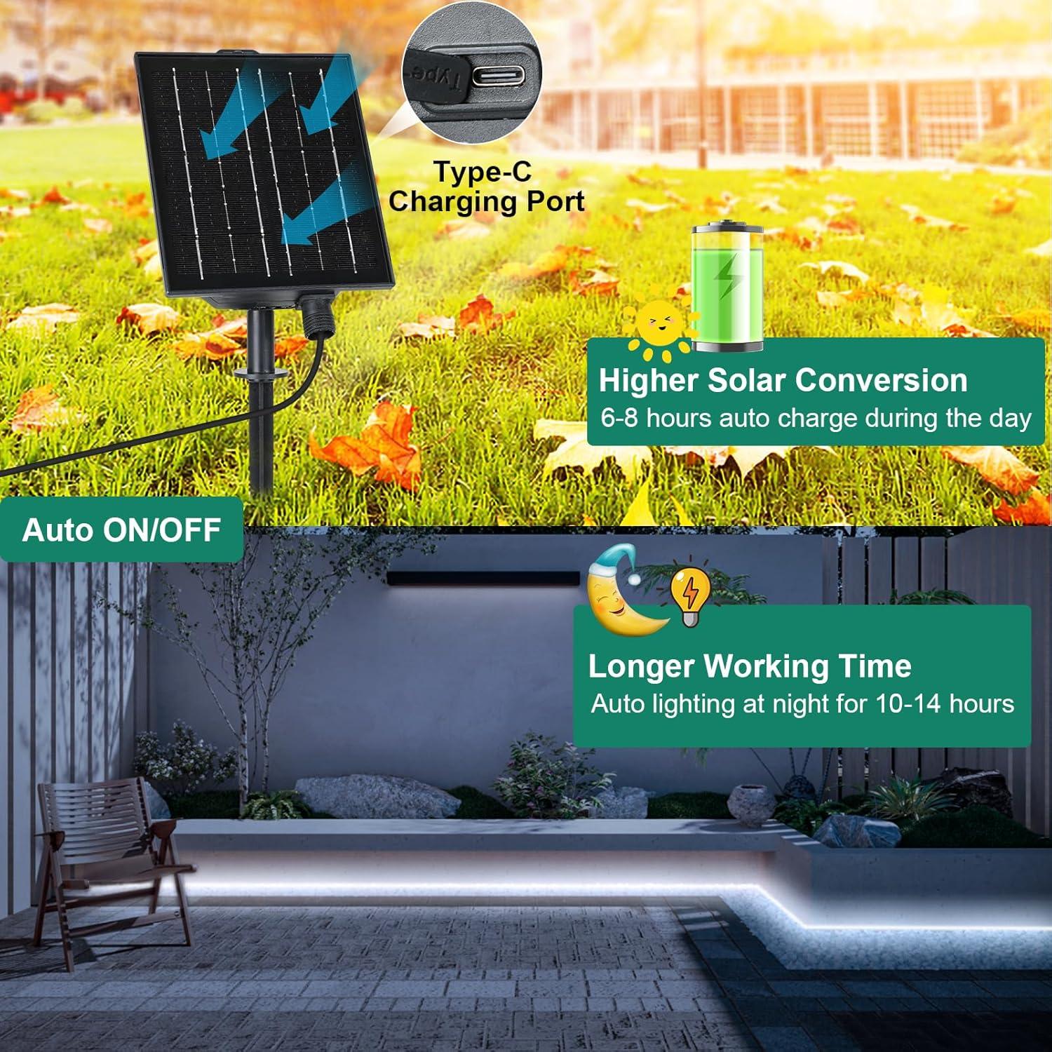 Luces LED de Tira Solar ZAIYW 10m IP68 Control Remoto