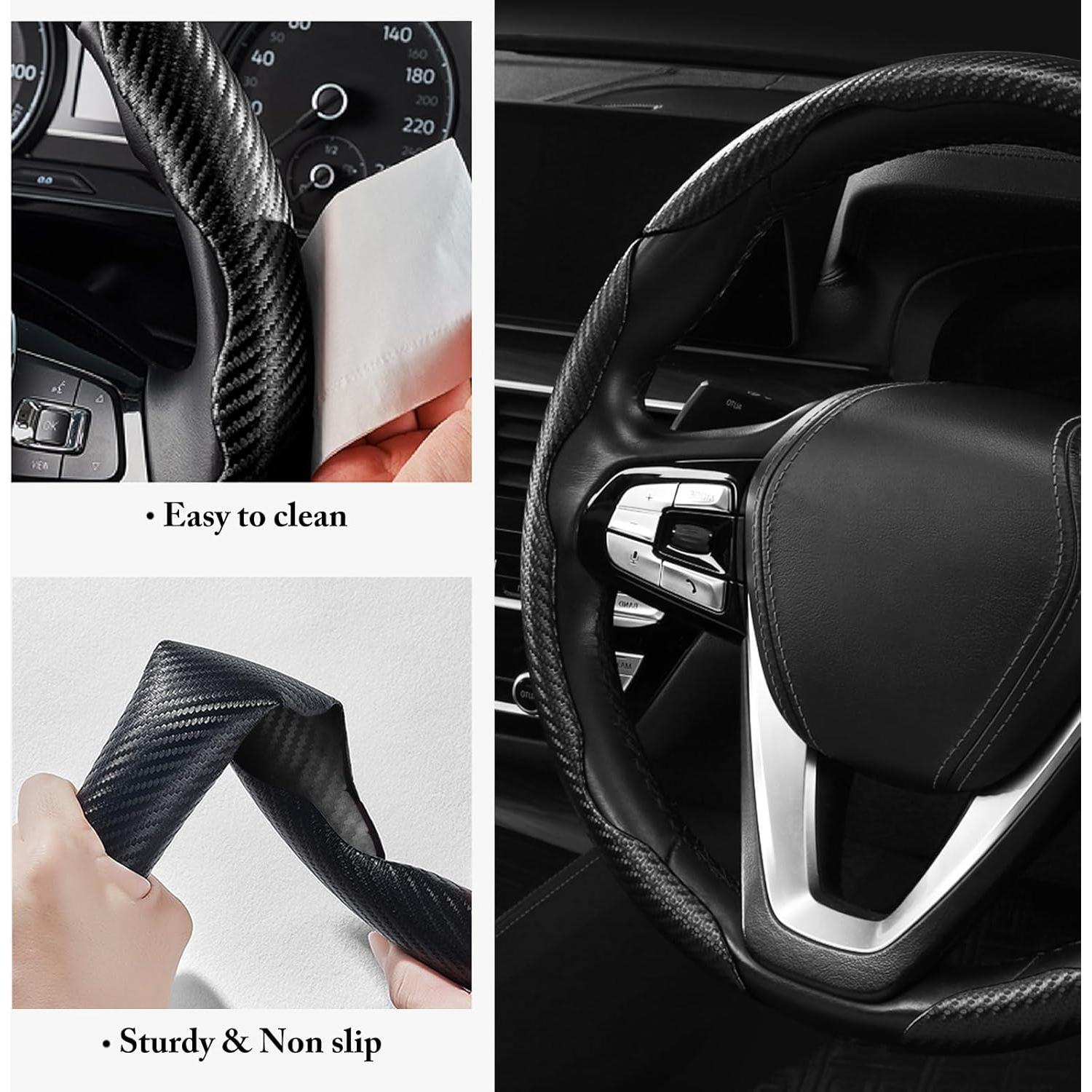 Cubierta de Volante Antideslizante Aotoyou 3pcs 38 cm Negro Mate