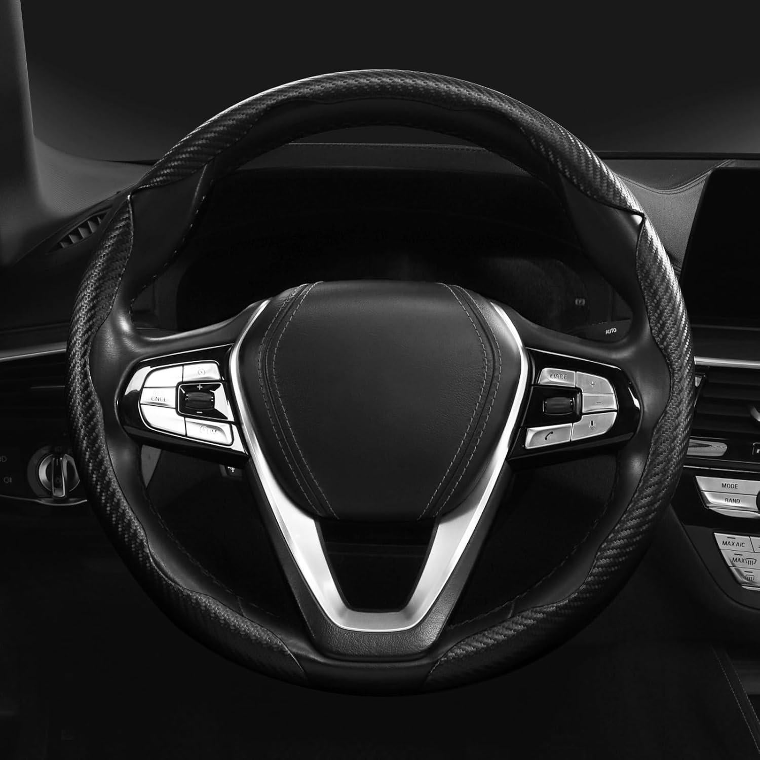 Cubierta de Volante Antideslizante Aotoyou 3pcs 38 cm Negro Mate