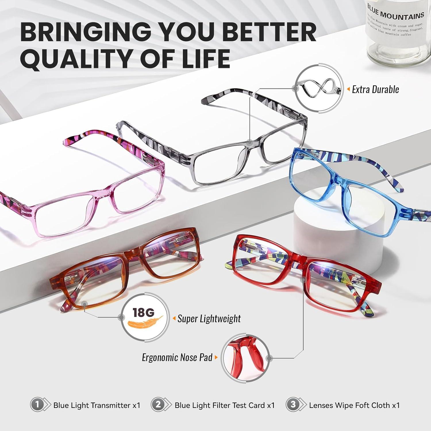 Gafas de Lectura Gaoye 5 Pack Luz Azul 1.75x Unisex