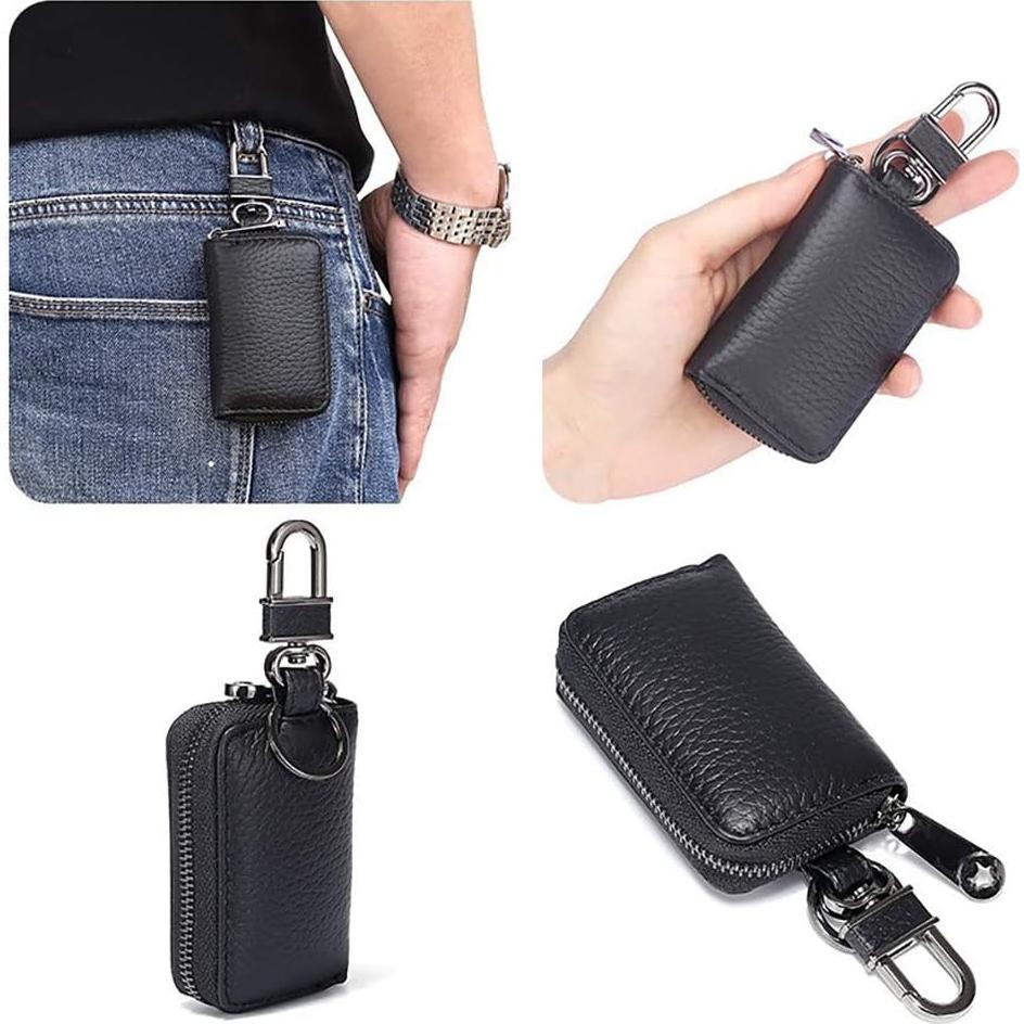 Funda de Llave de Cuero EXKOKORO Negra para Auto - Ultra Mini