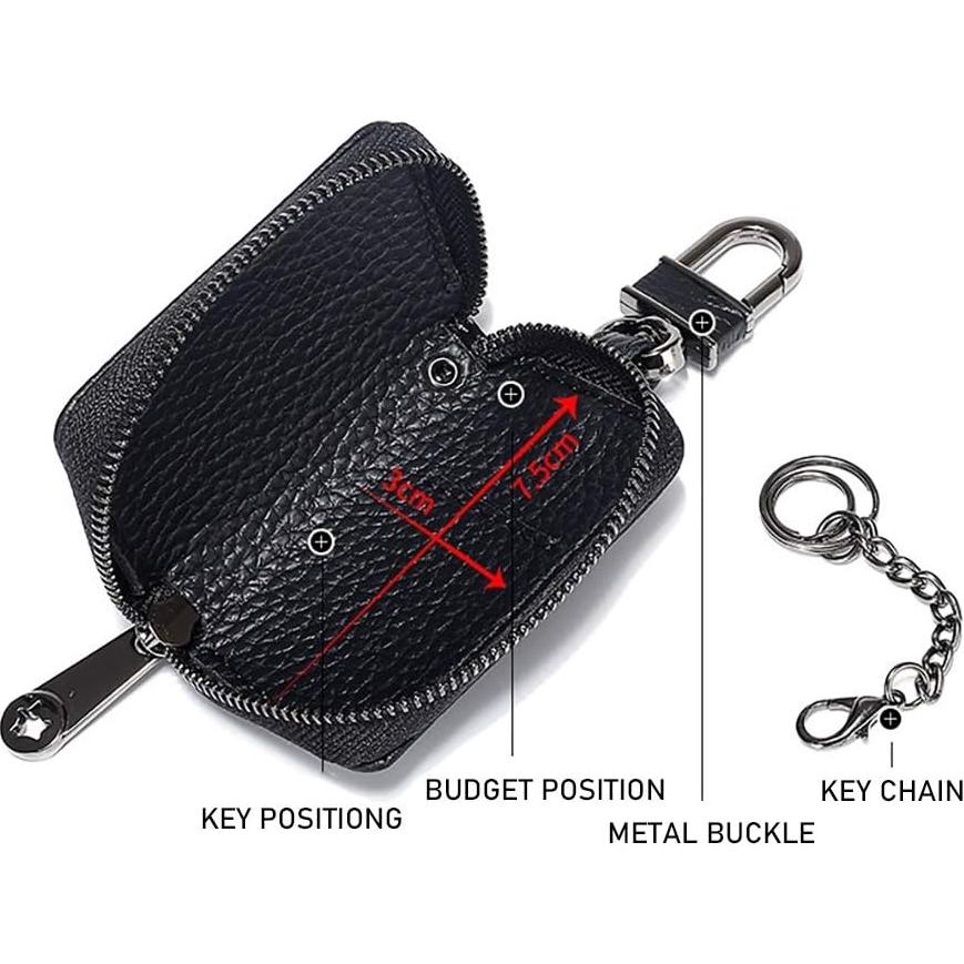Funda de Llave de Cuero EXKOKORO Negra para Auto - Ultra Mini