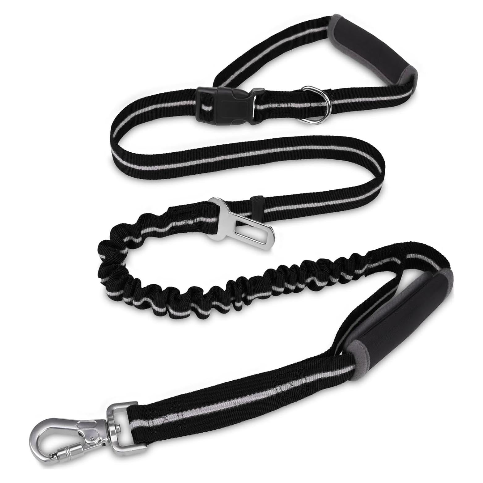 Correa Bungee PUPTECK para Perros Medianos y Grandes, Negro