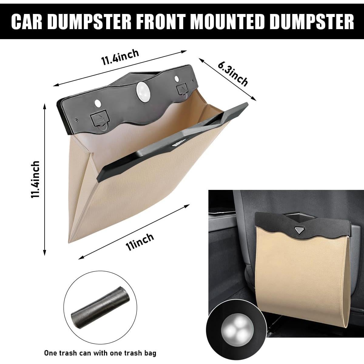 Bolsa de Basura Colgante para Auto Gasedin Beige Plegable