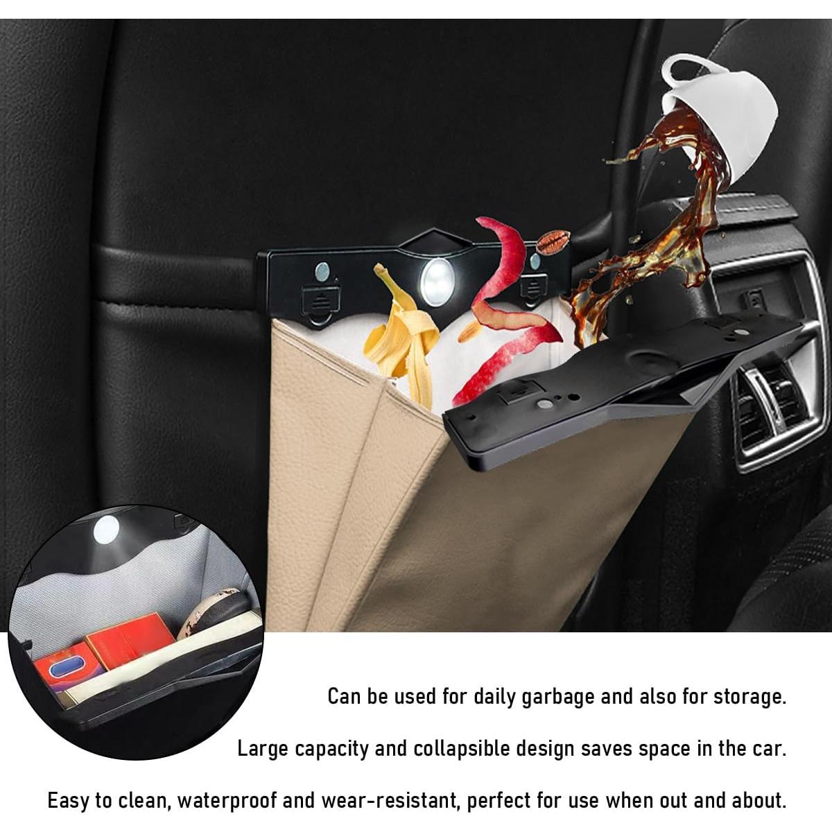 Bolsa de Basura Colgante para Auto Gasedin Beige Plegable