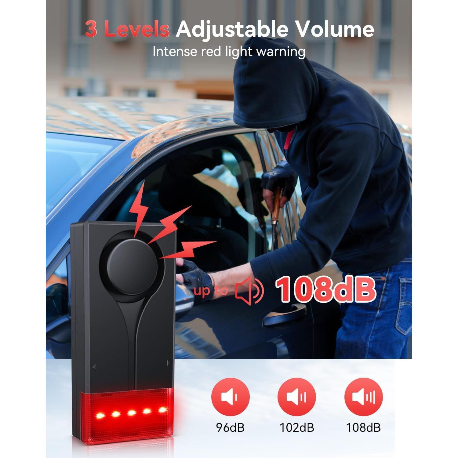 Alarma de Sonido y Luz Inalámbrica ELECTOP 108dB Antirrobo