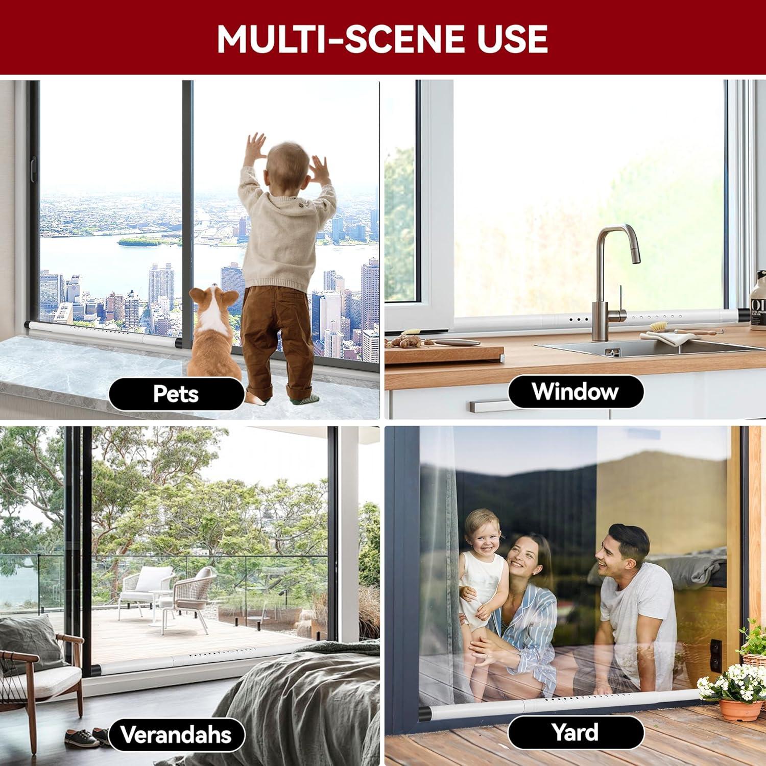 Barra de Seguridad Ajustable Widyana para Puertas Deslizantes 43-99 cm