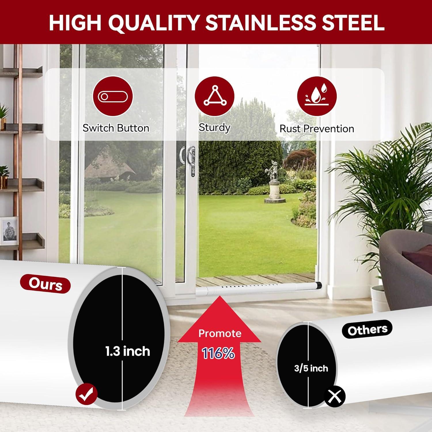 Barra de Seguridad Ajustable Widyana para Puertas Deslizantes 43-99 cm